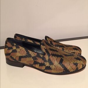 Cecelia Bringheli 7.5 straw knit smoking loafer